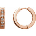 1/2 CTW Natural Diamond Inside-Outside 15 mm Hoop Earrings in 14k rose gold
