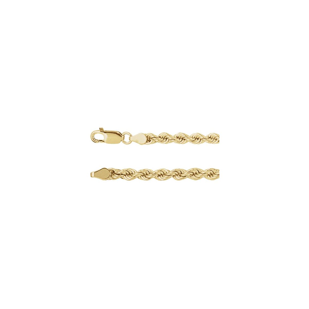4 mm Rope Chain in 14k yellow gold
