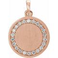 1/5 CTW Natural Diamond Engravable 16-18" Necklace in 14k rose gold