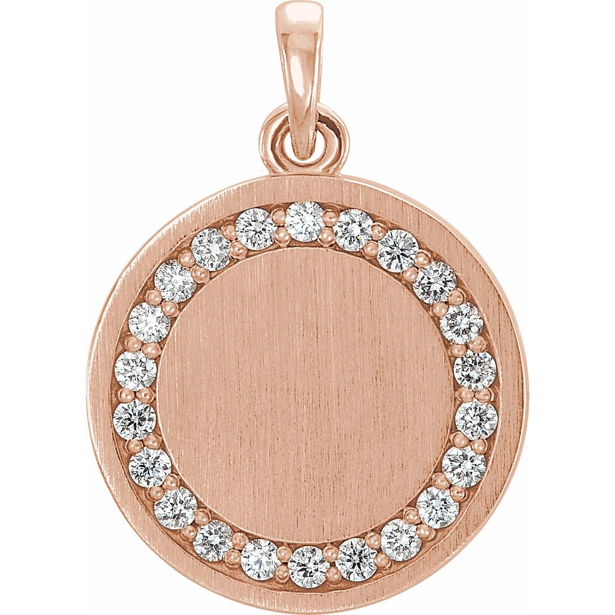 1/5 CTW Natural Diamond Engravable 16-18" Necklace in 14k rose gold