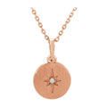 .01 CT Natural Diamond Star Necklace in 14k rose gold