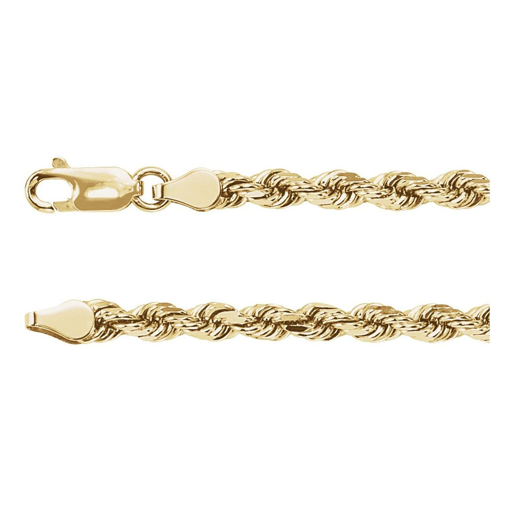 3.9 mm Diamond-Cut Rope Chain in 14k yellow gold