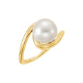 9.5-10 mm Cultured White Freshwater Pearl Ring in 14k yellow gold