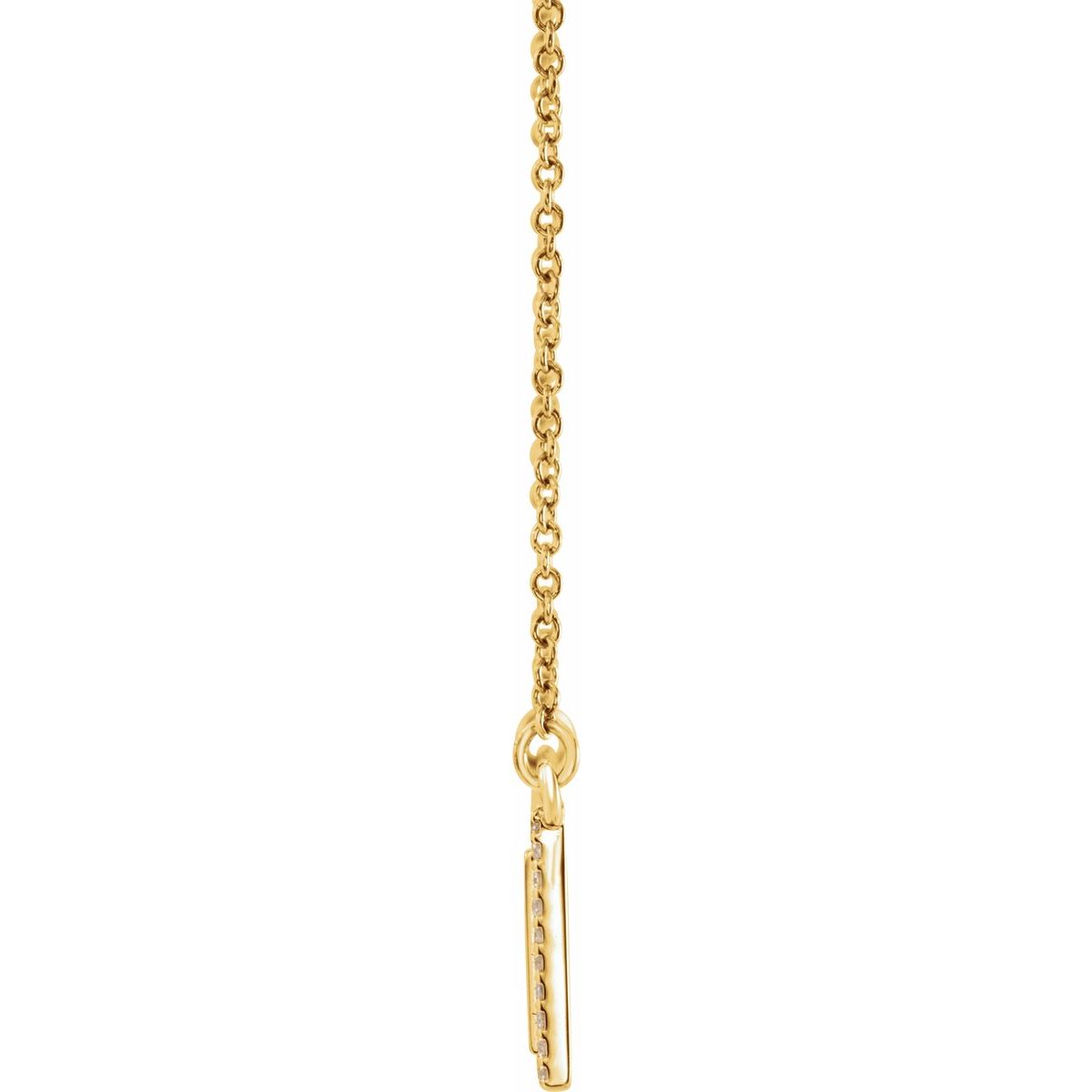 1/6 CTW Natural Diamond Engravable Bar Necklace in 14k yellow gold
