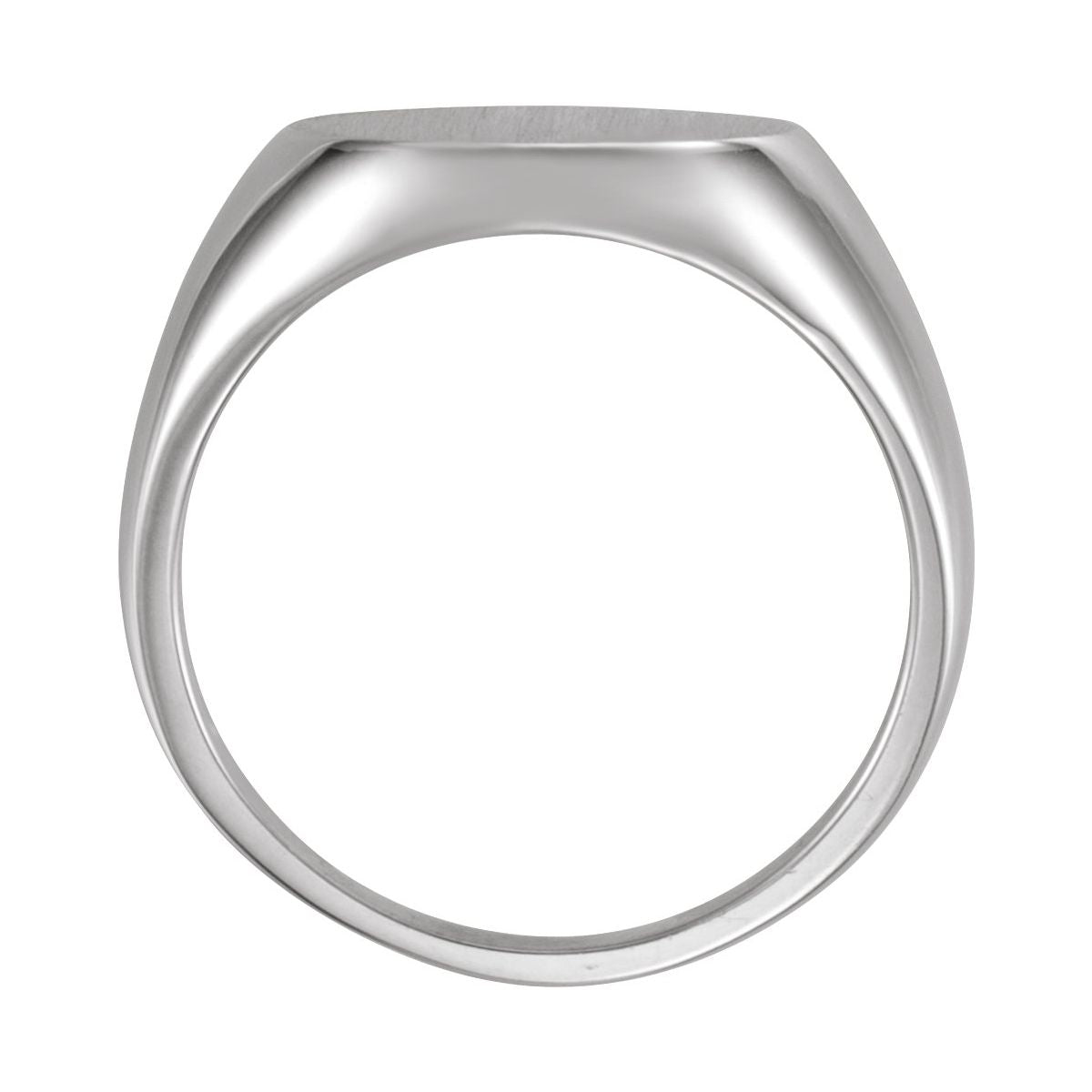 Round Signet Ring in 18k white gold