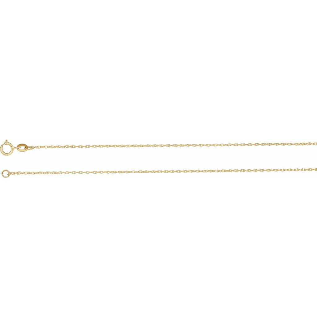 1 mm Rope Chain in 14k yellow gold