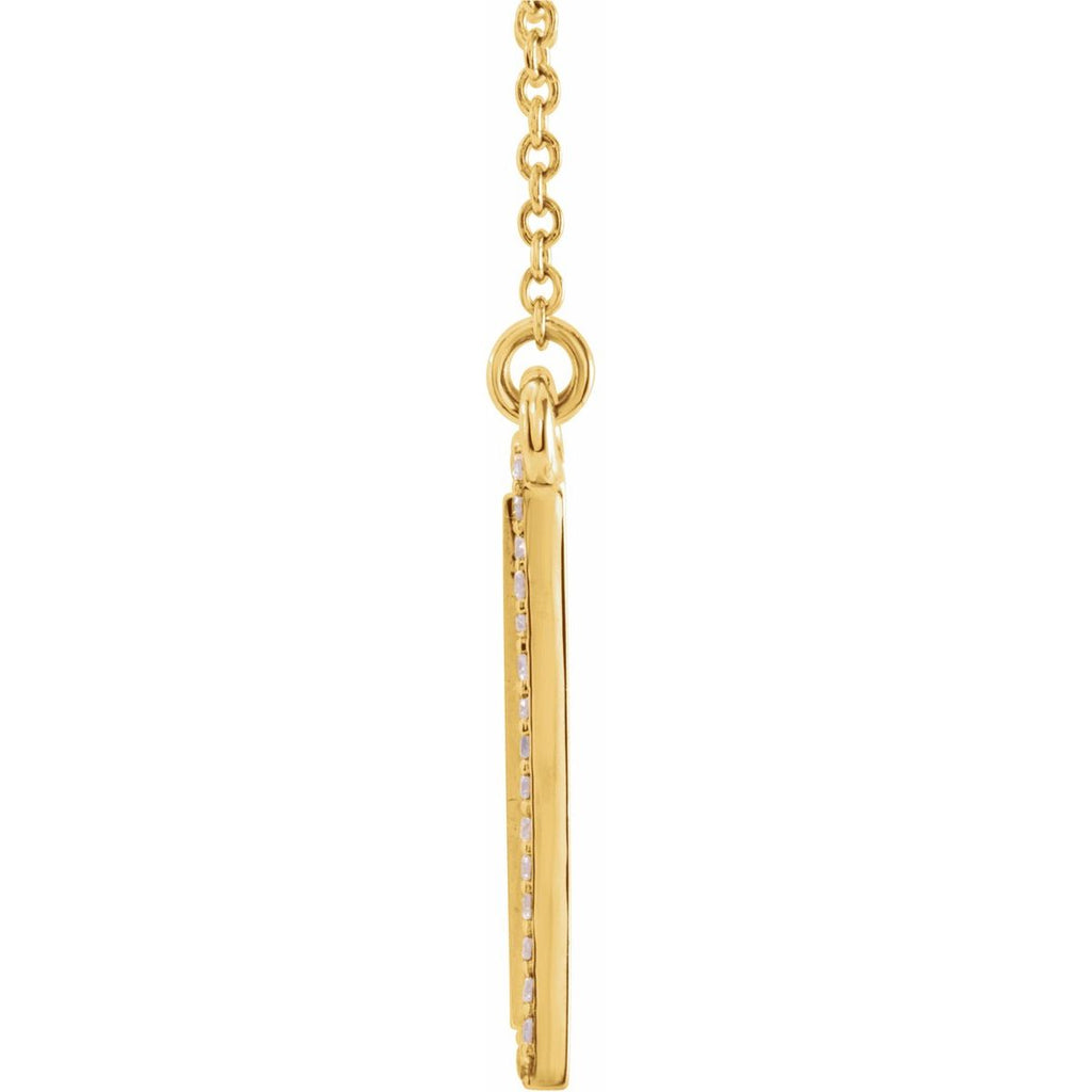 1/8 CTW Natural Diamond Engravable Rectangle Necklace