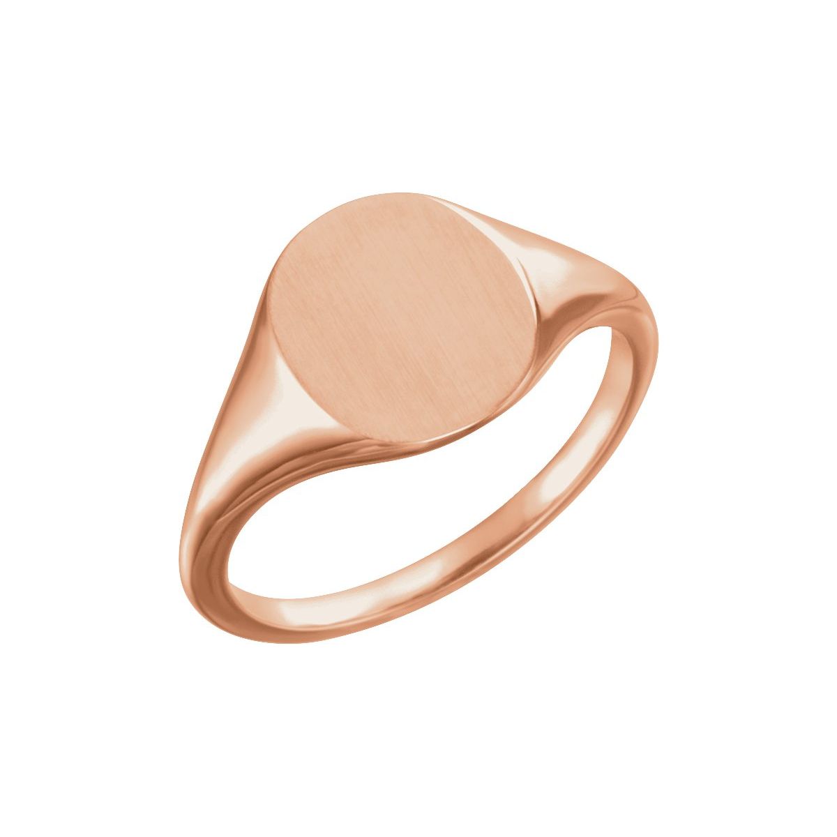 13x11 mm Oval Signet Ring in 14k rose gold