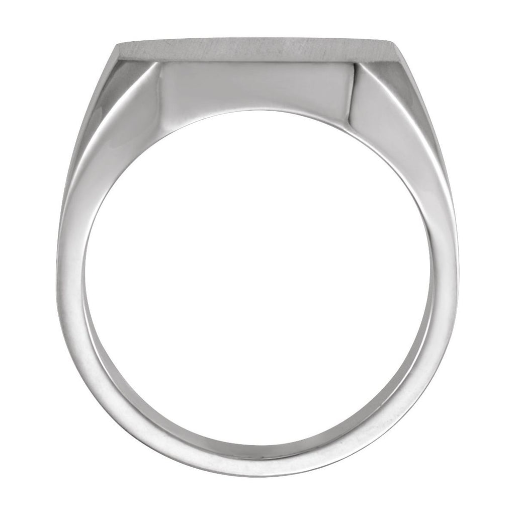 18x16 mm Octagon Signet Ring in 14k white gold