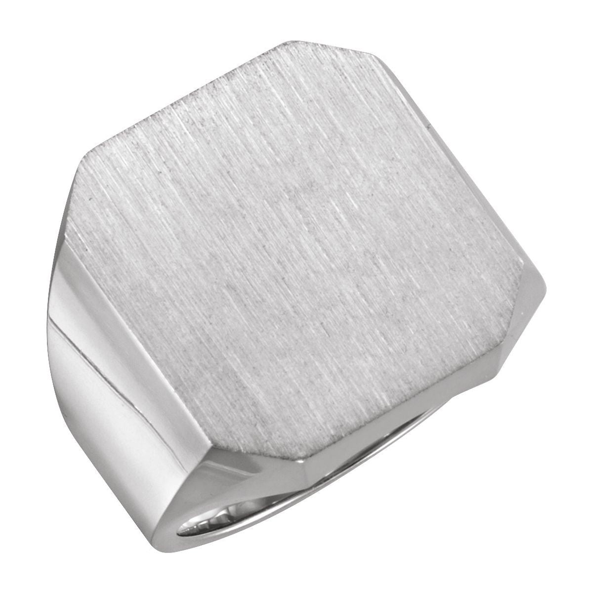 20x18 mm Octagon Signet Ring in 14k white gold