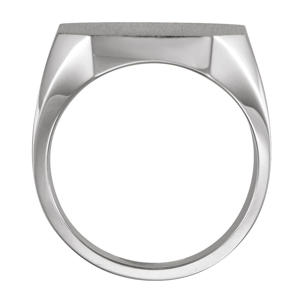 20x18 mm Octagon Signet Ring in 14k white gold