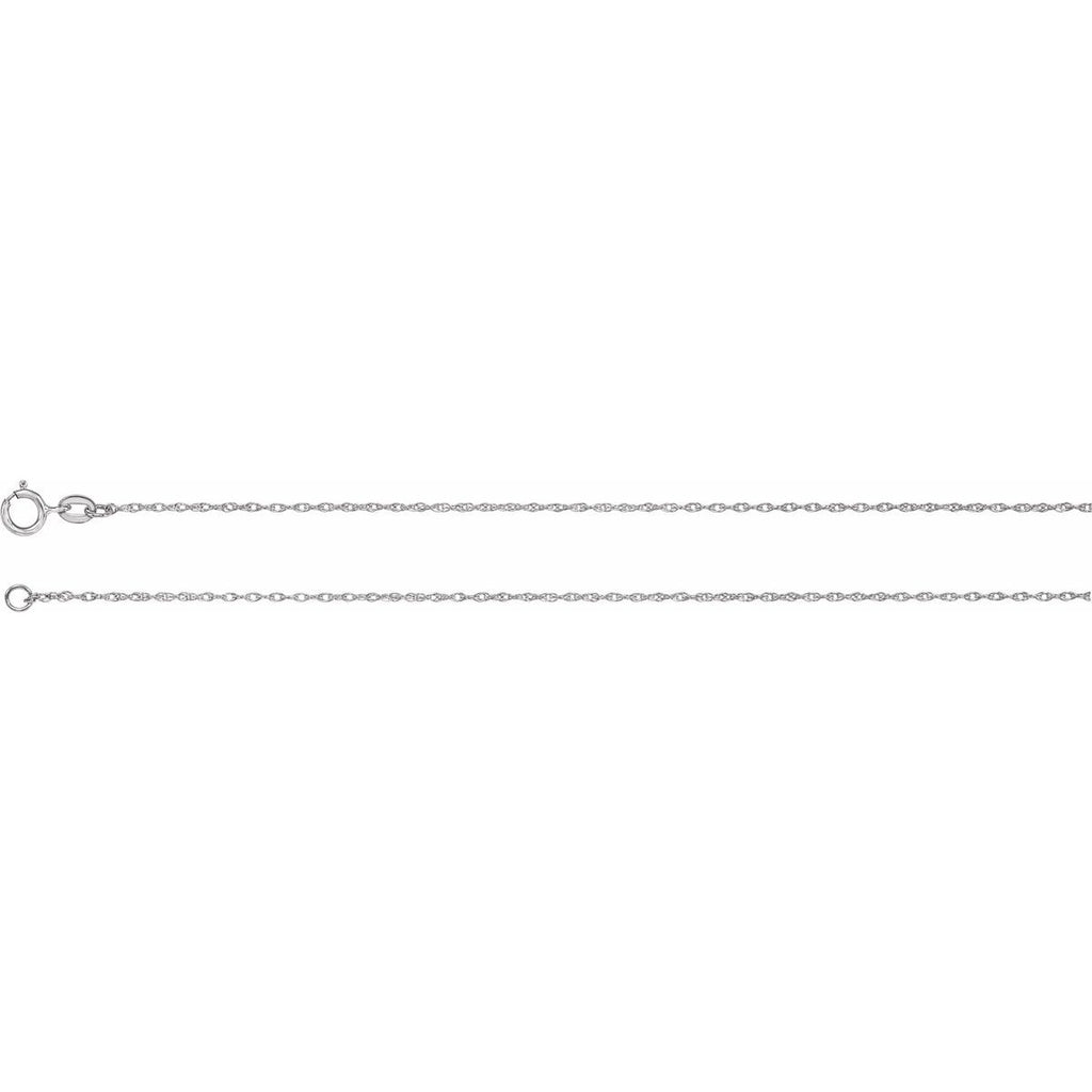 1 mm Rope Chain in 14k white gold