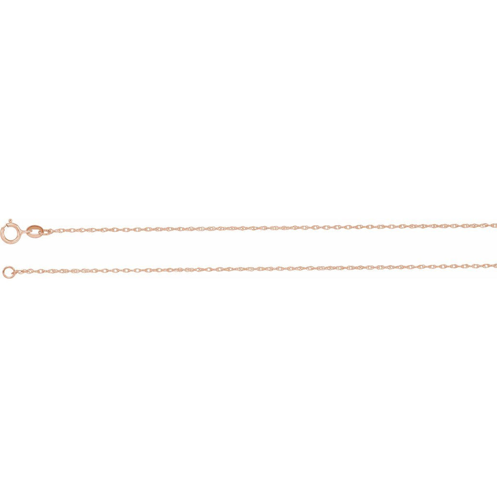 1 mm Rope Chain in 14k rose gold