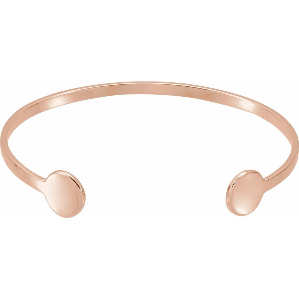 Engravable Cuff Bracelet in 14k rose gold