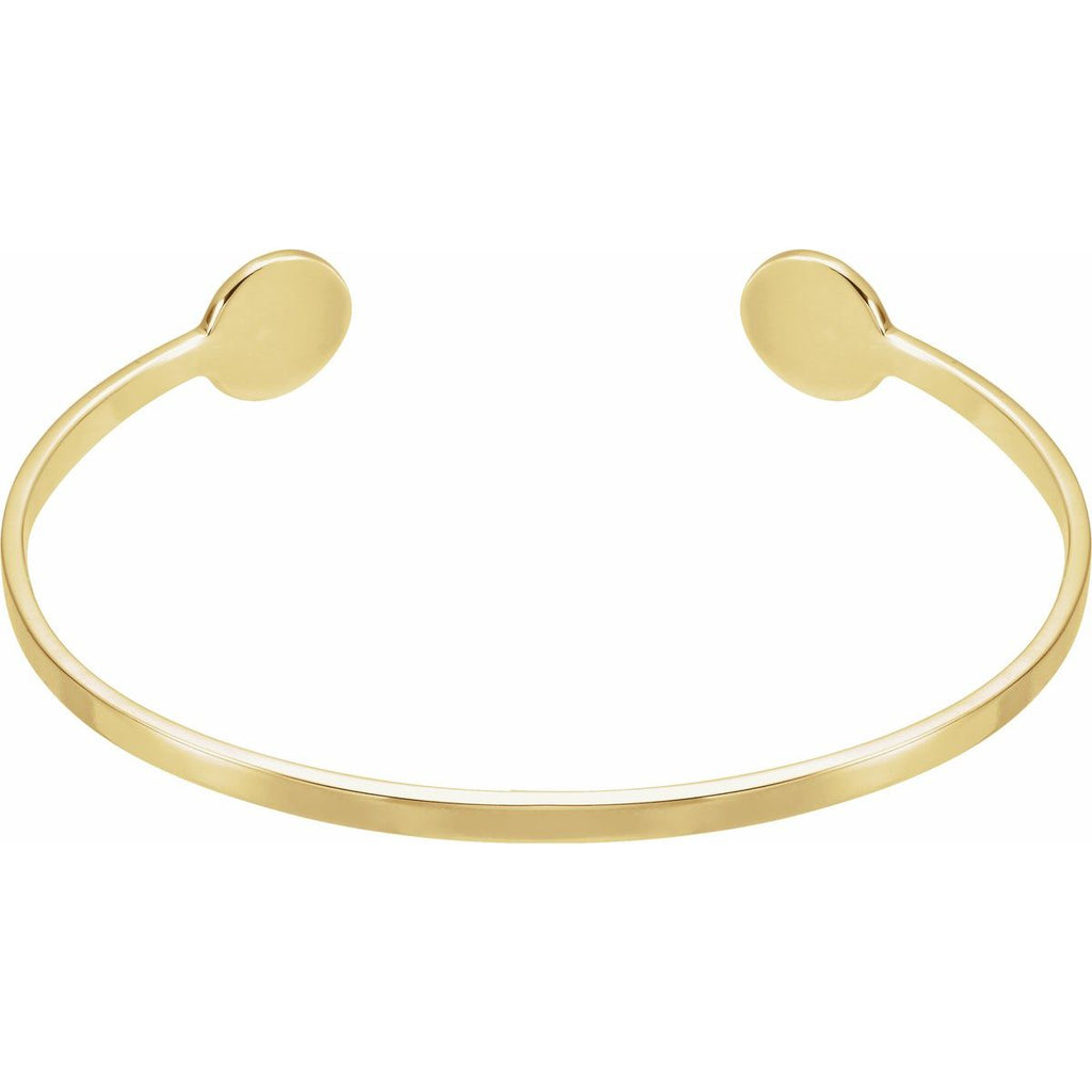 Engravable Cuff Bracelet in 14k yellow gold