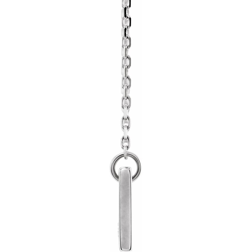 .03 CT Natural Diamond Engravable Bar Necklace in 14k white gold