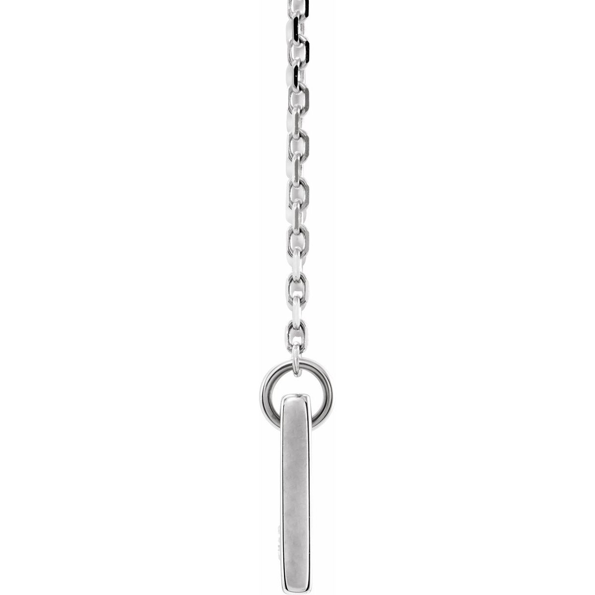 .03 CT Natural Diamond Engravable Bar Necklace in 14k white gold