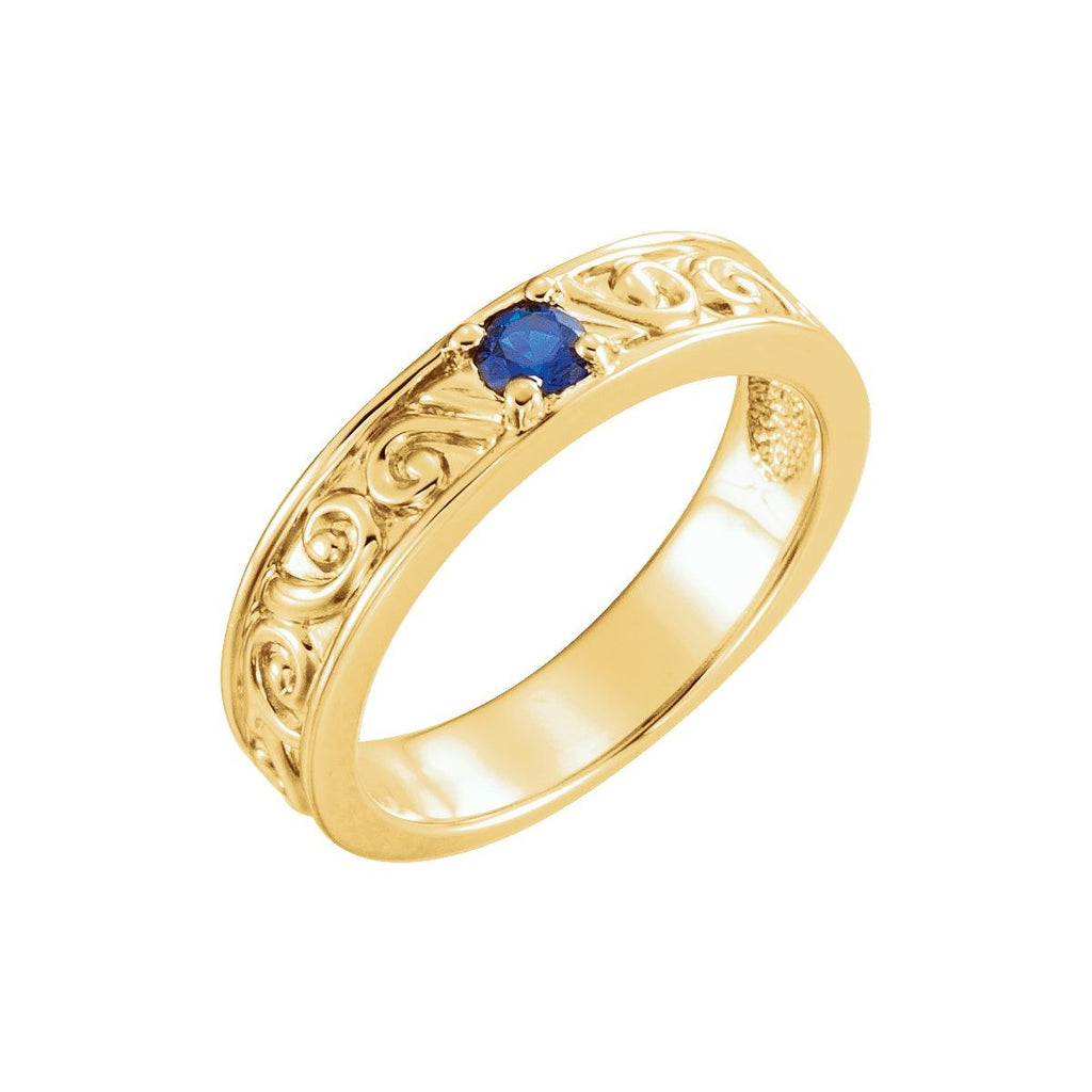 4 mm Round Family Stackable Ring in 14k yellow gold