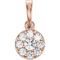 1/4 CTW Natural Diamond Cluster Pendant in 14k rose gold