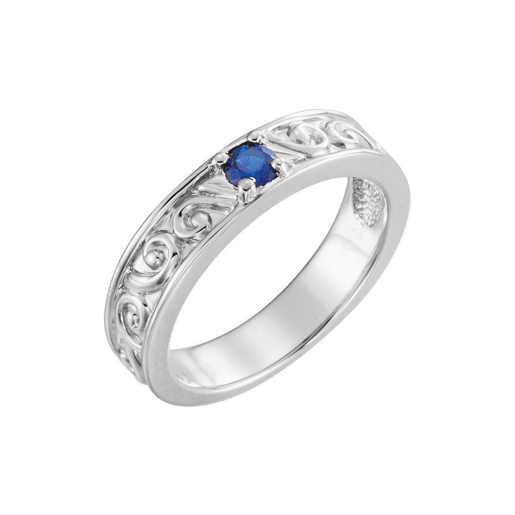 4 mm Round Family Stackable Ring in 14k white gold