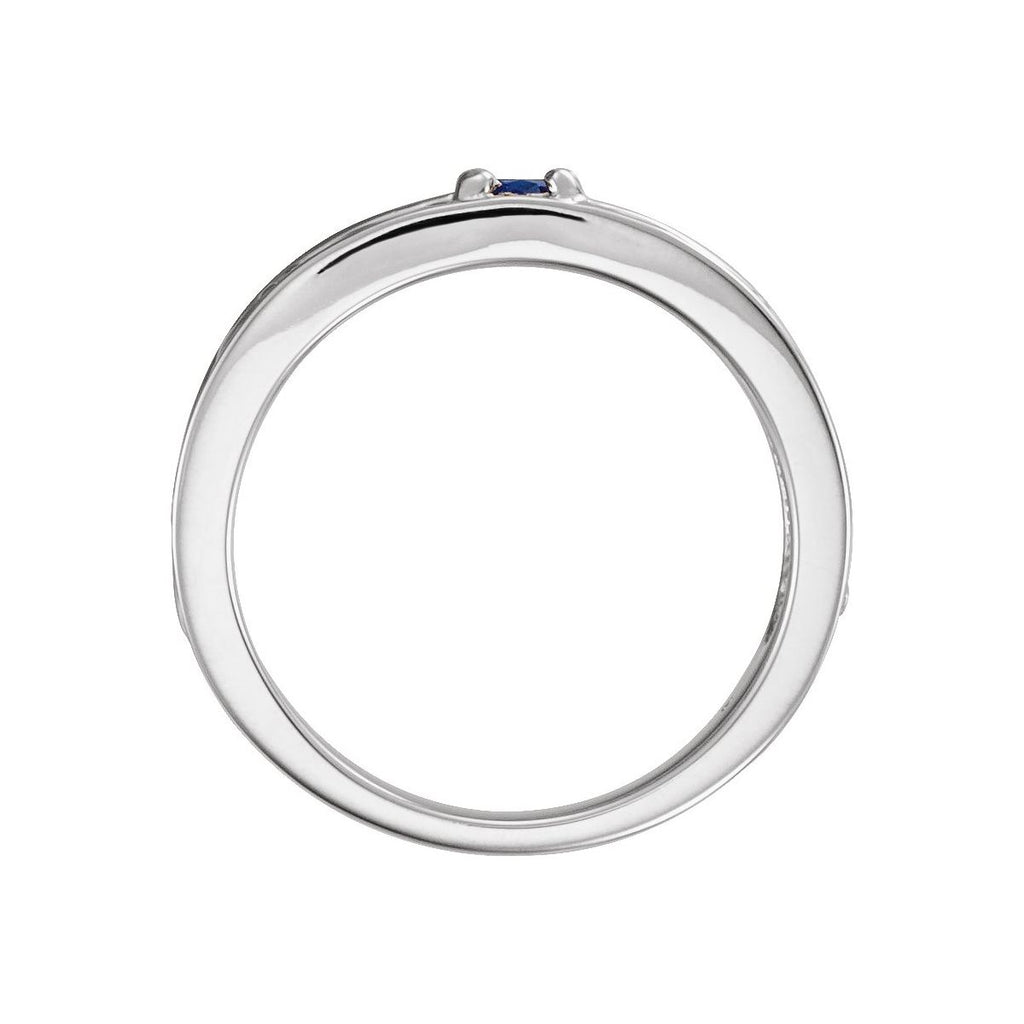 4 mm Round Family Stackable Ring in 14k white gold