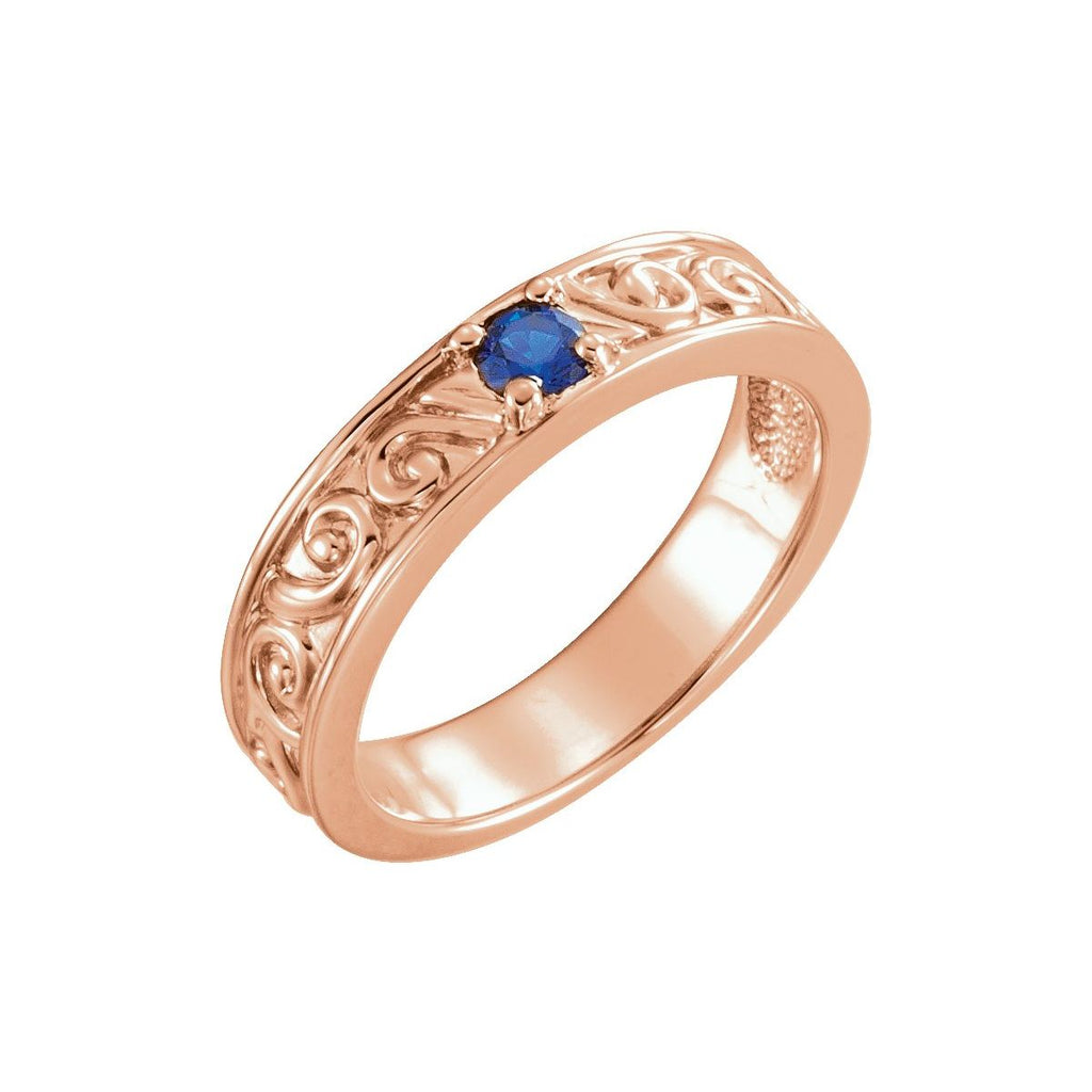 4 mm Round Family Stackable Ring in 14k rose gold