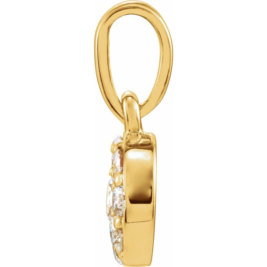 1/4 CTW Natural Diamond Cluster Pendant in 14k yellow gold