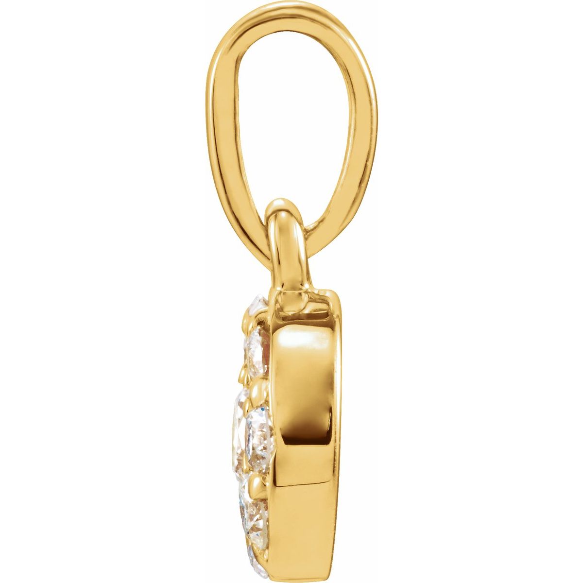 1/4 CTW Natural Diamond Cluster Pendant in 14k yellow gold