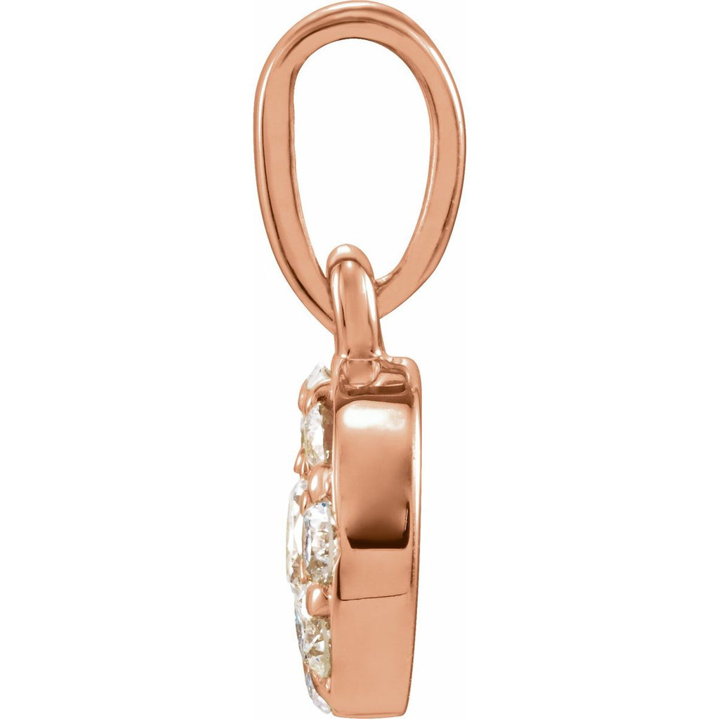 1/4 CTW Natural Diamond Cluster Pendant in 14k rose gold