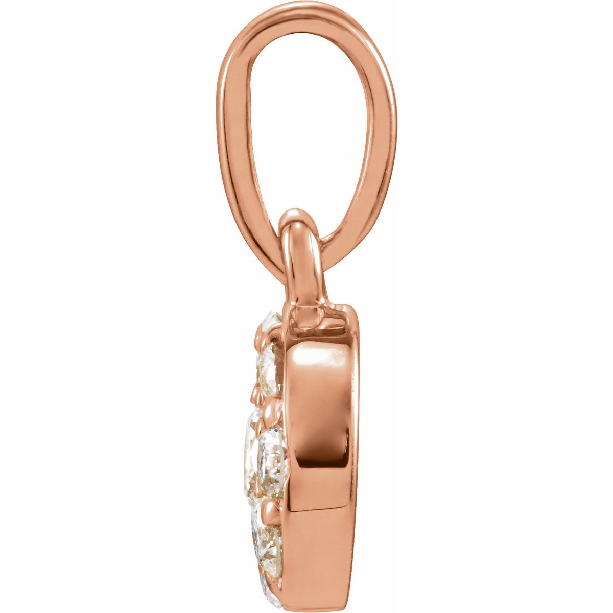 1/4 CTW Natural Diamond Cluster Pendant in 14k rose gold
