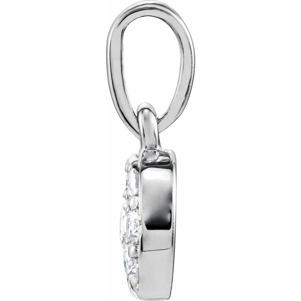 1/4 CTW Natural Diamond Cluster Pendant in 14k white gold