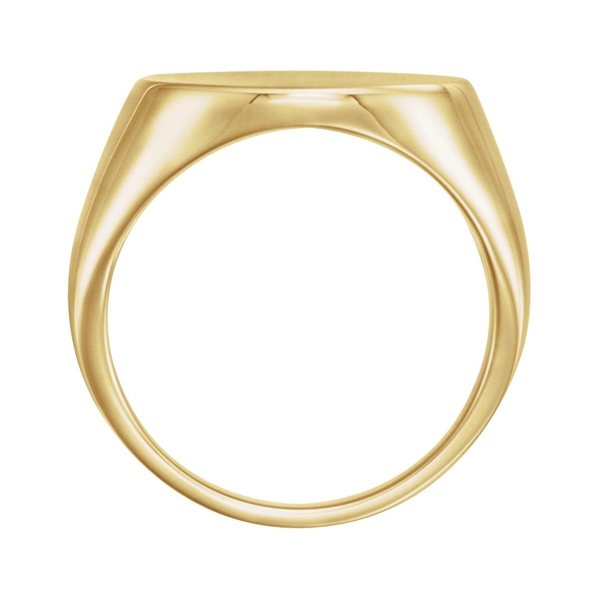Round Signet Ring in 18k yellow gold