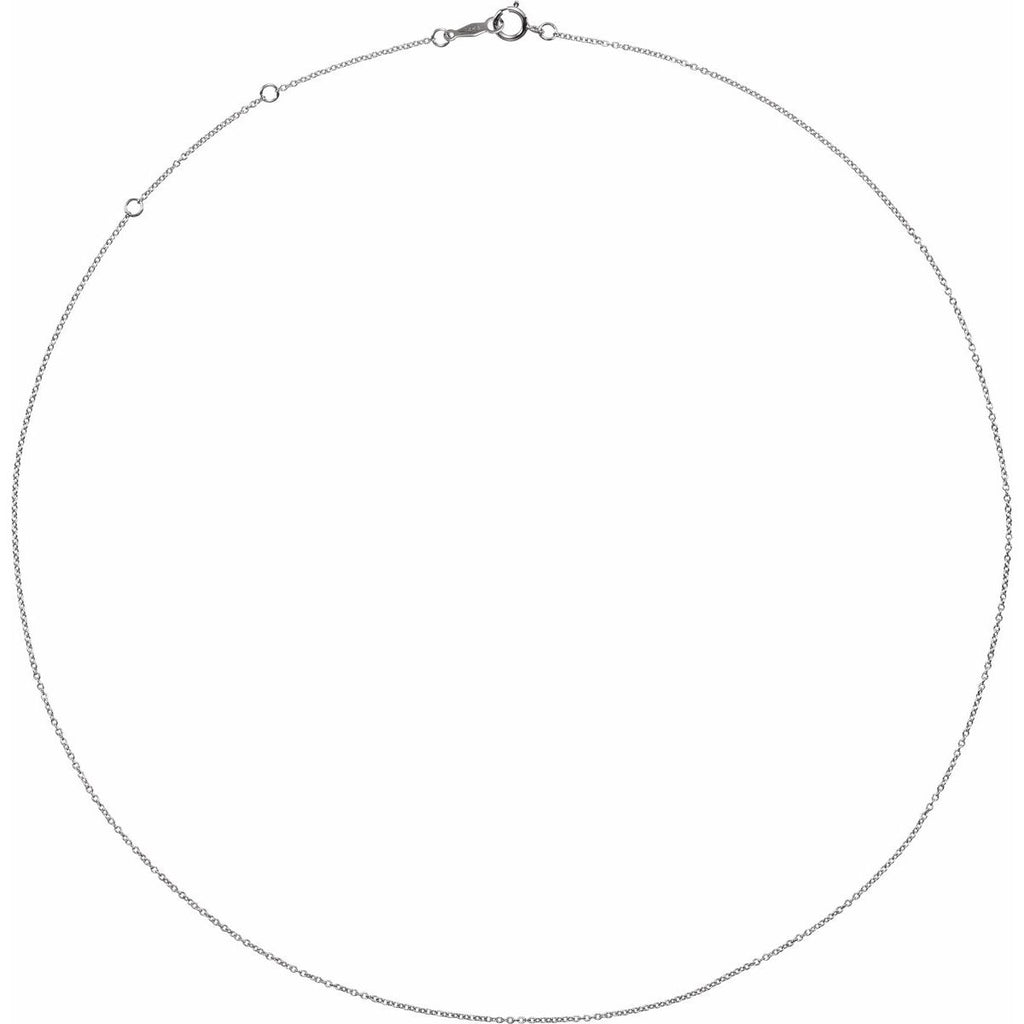 1 mm Adjustable Cable Chain in 14k white gold