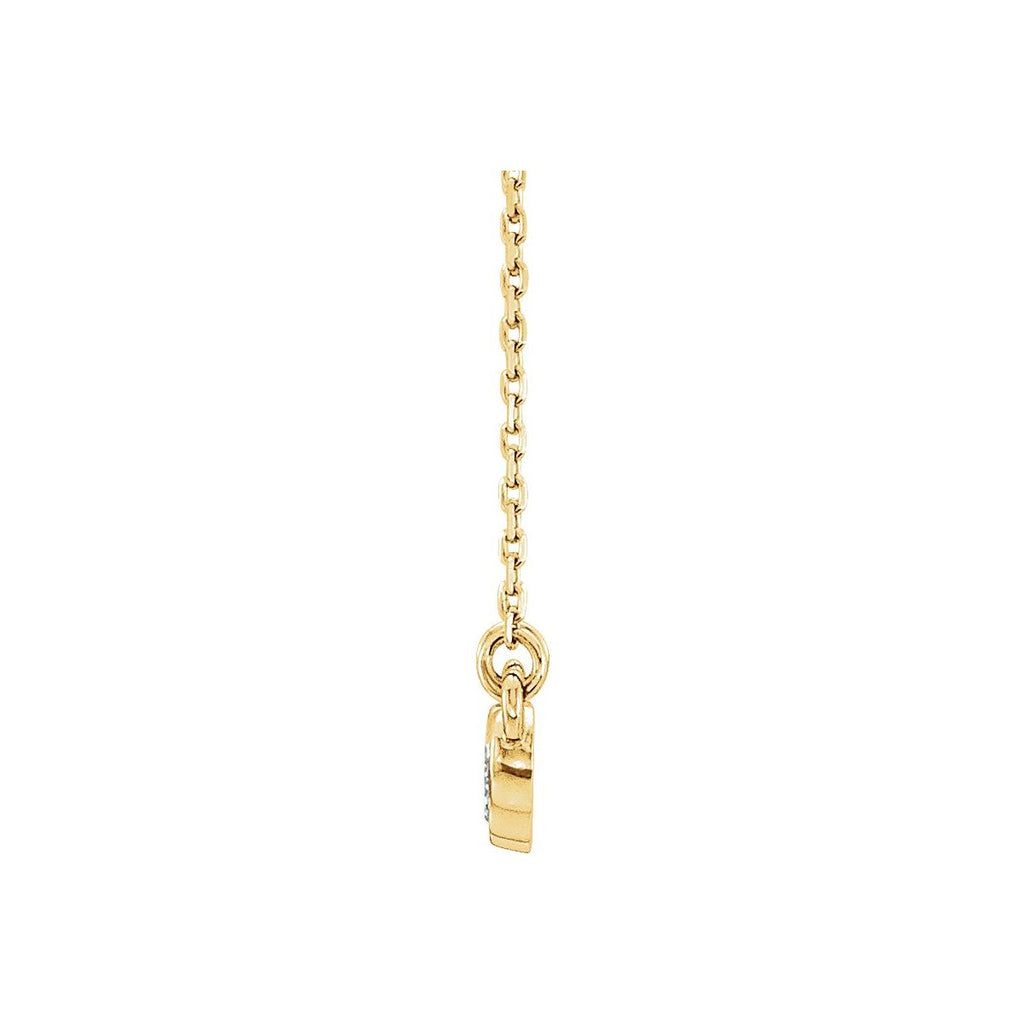 1/3 CTW Natural Diamond Bezel-Set Necklace in 14k yellow gold