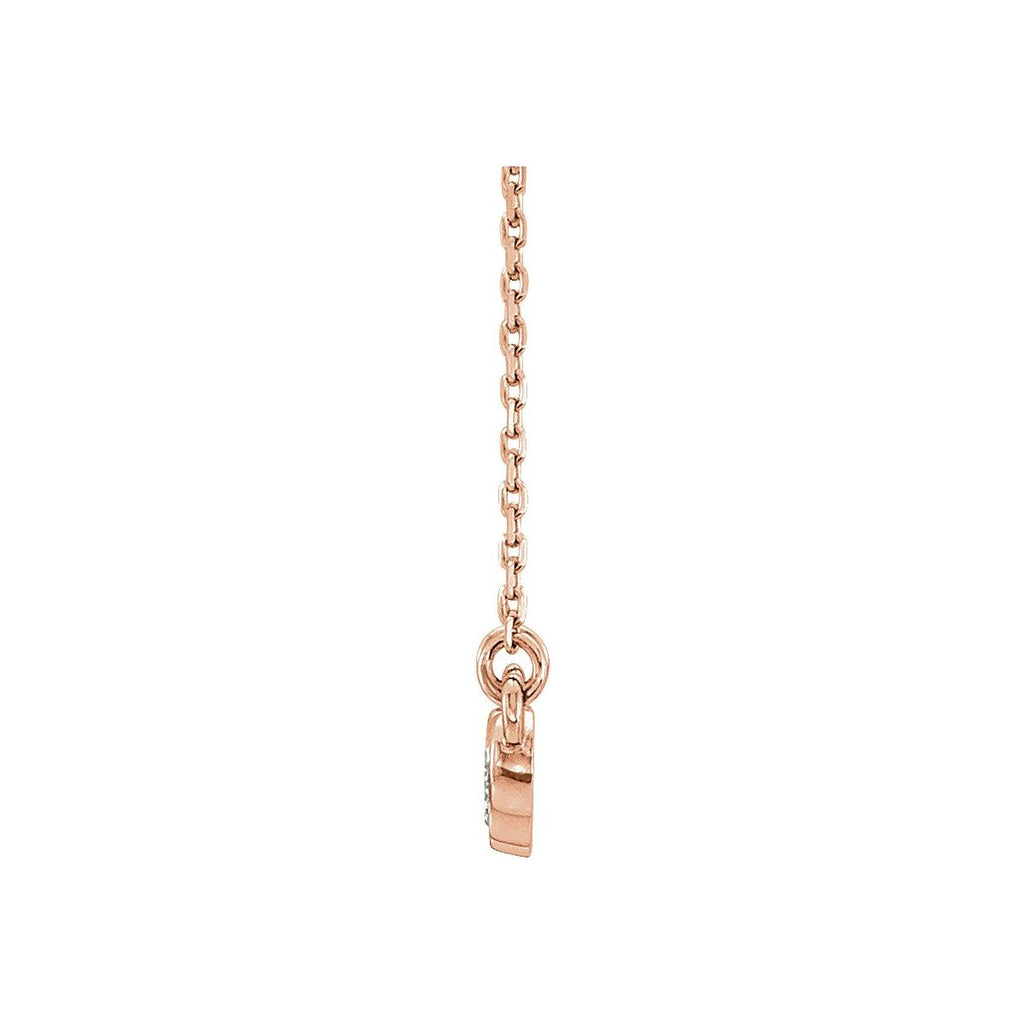 1/3 CTW Natural Diamond Bezel-Set Necklace in 14k rose gold