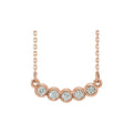 1/3 CTW Natural Diamond Bezel-Set Necklace in 14k rose gold
