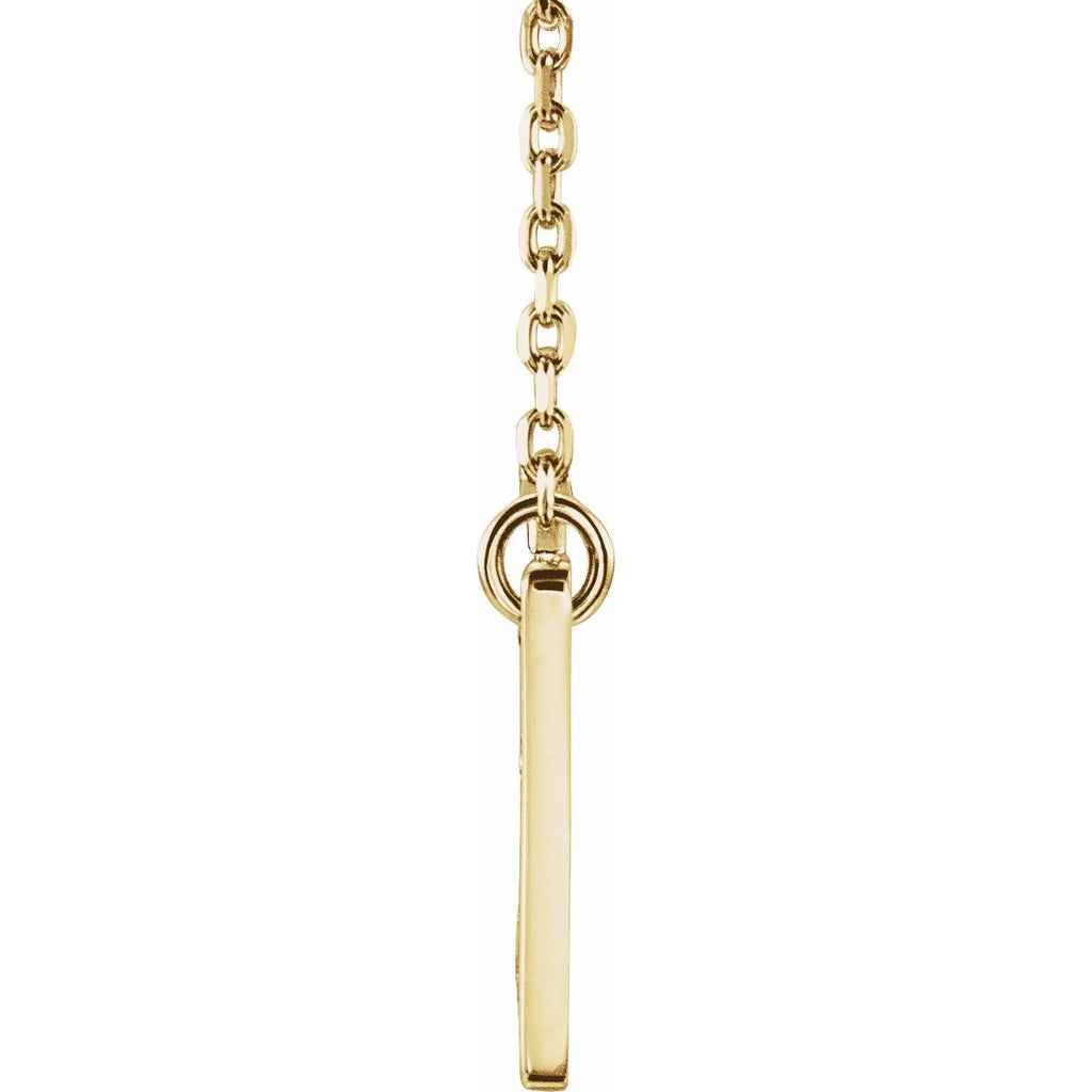 .025 CTW Natural Diamond Engravable Cross Necklace in 14k yellow gold