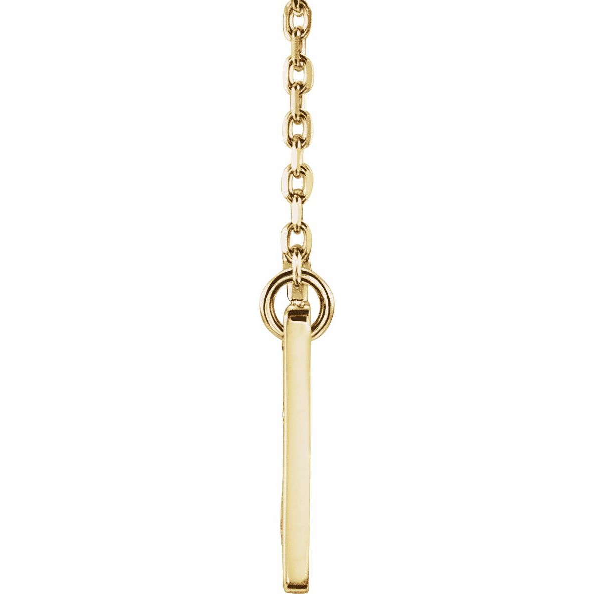 .025 CTW Natural Diamond Engravable Cross Necklace in 14k yellow gold