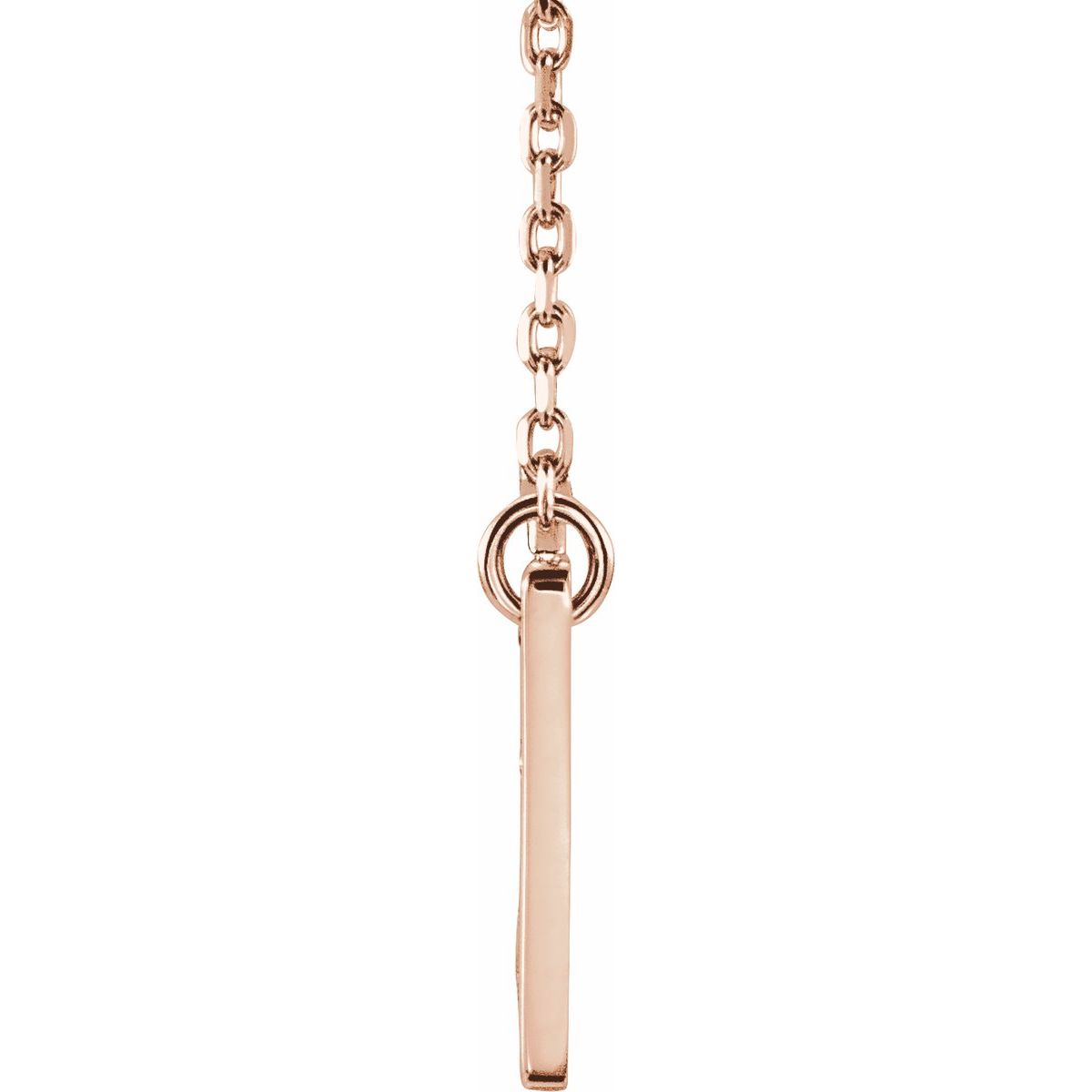 .025 CTW Natural Diamond Engravable Cross Necklace in 14k rose gold