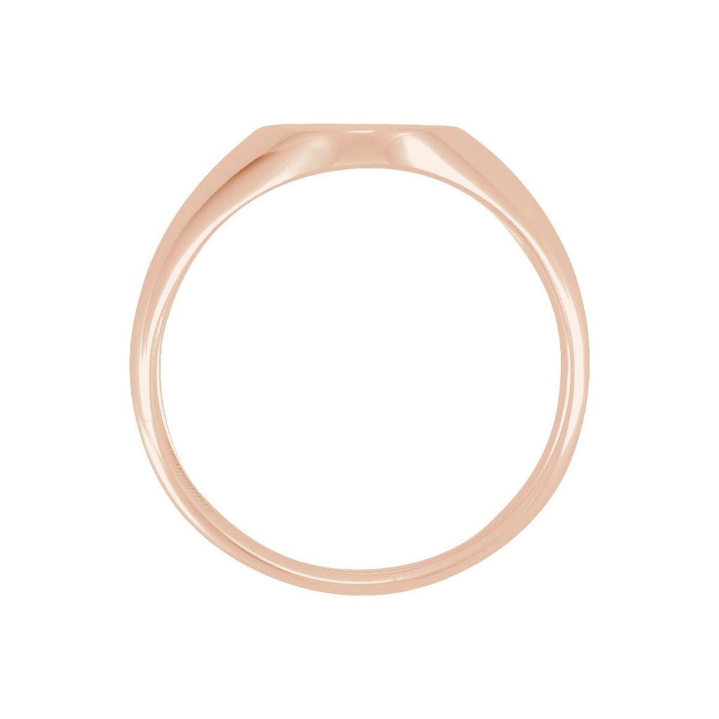12x10 mm Oval Signet Ring in 14k rose gold