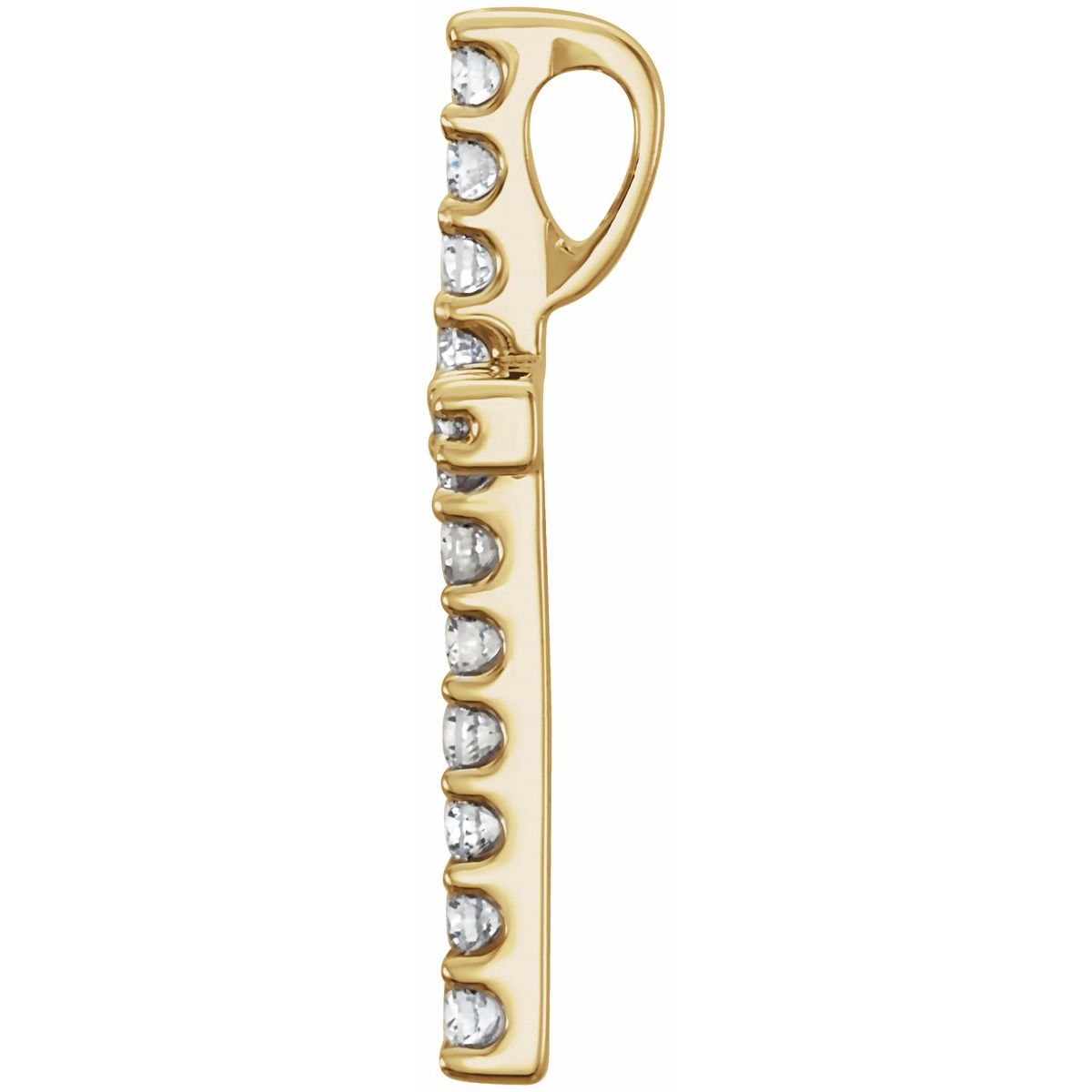 Lab-Grown Diamond Petite Cross Pendant in 14k yellow gold