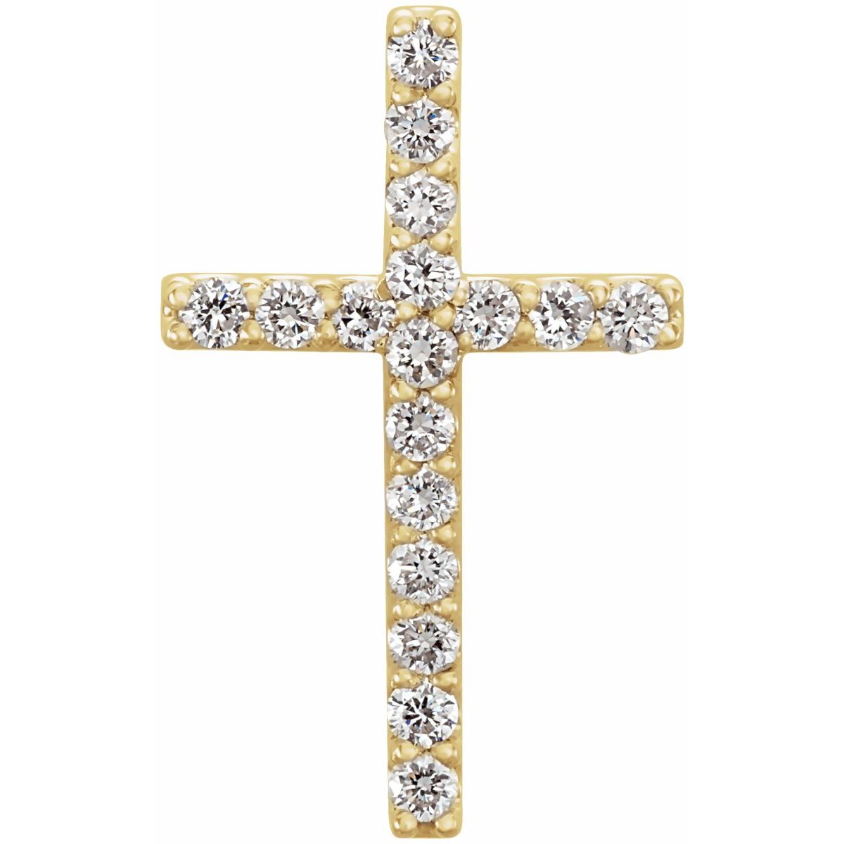 Lab-Grown Diamond Petite Cross Pendant in 14k yellow gold