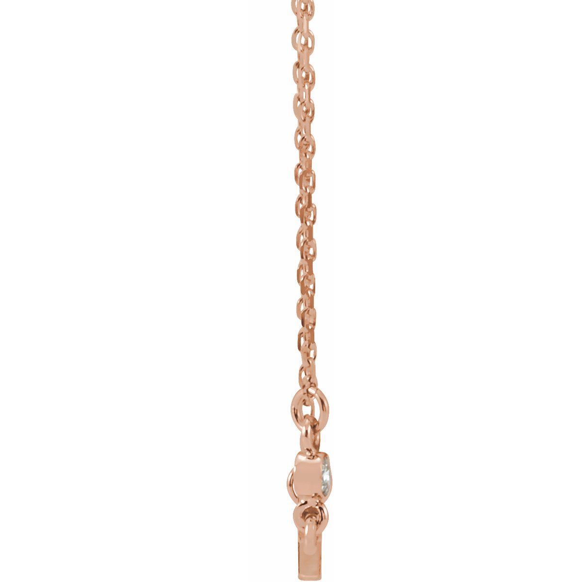 .03 CTW Natural Diamond Sideways Cross Necklace in 14k rose gold