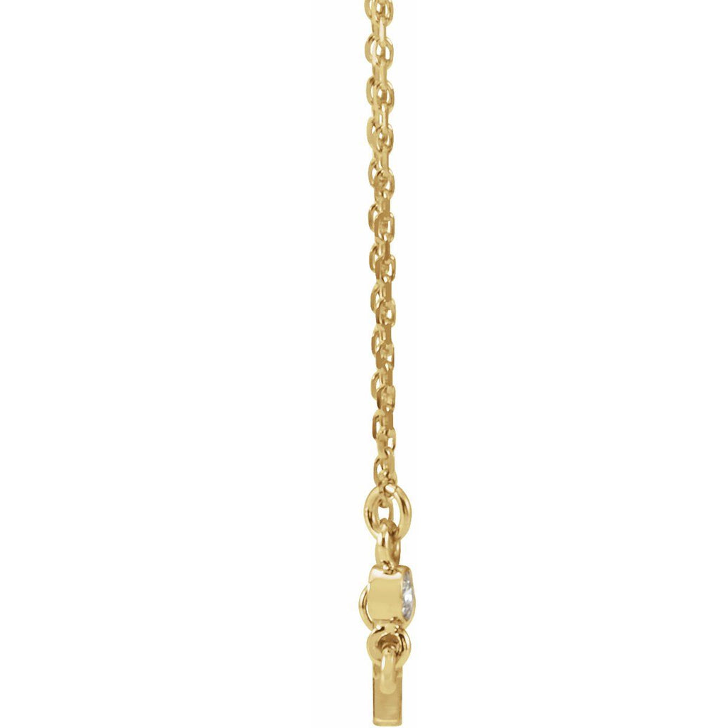 .03 CTW Natural Diamond Sideways Cross Necklace in 14k yellow gold