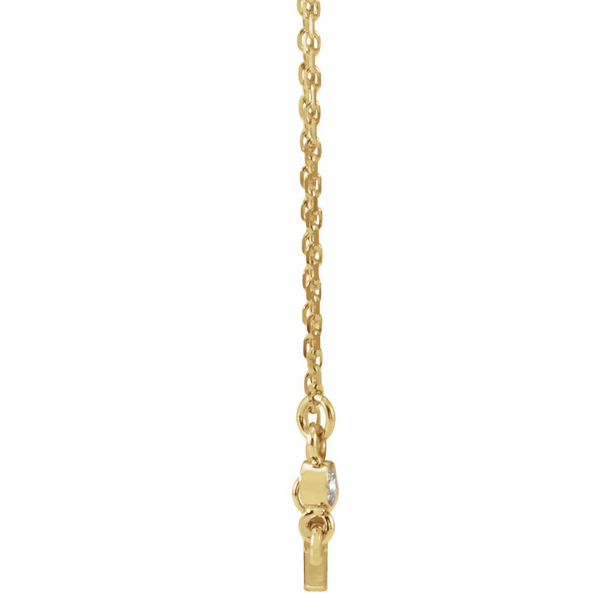 .03 CTW Natural Diamond Sideways Cross Necklace in 14k yellow gold