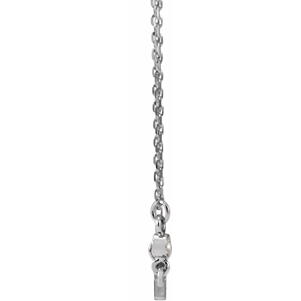 .03 CTW Natural Diamond Sideways Cross Necklace in 14k white gold