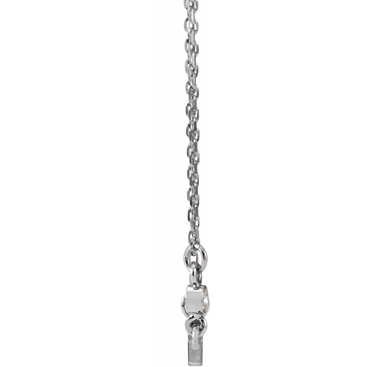 .03 CTW Natural Diamond Sideways Cross Necklace in 14k white gold