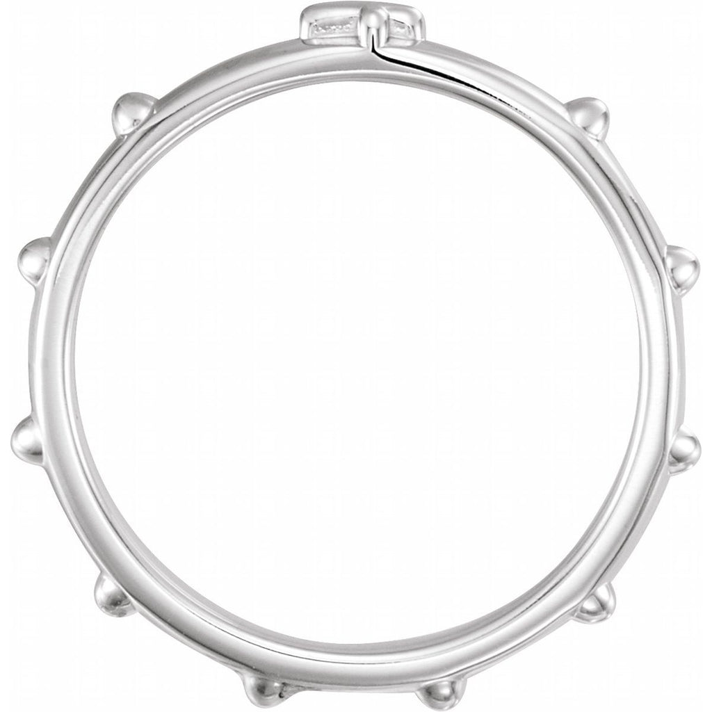 5 mm Rosary Ring in platinum