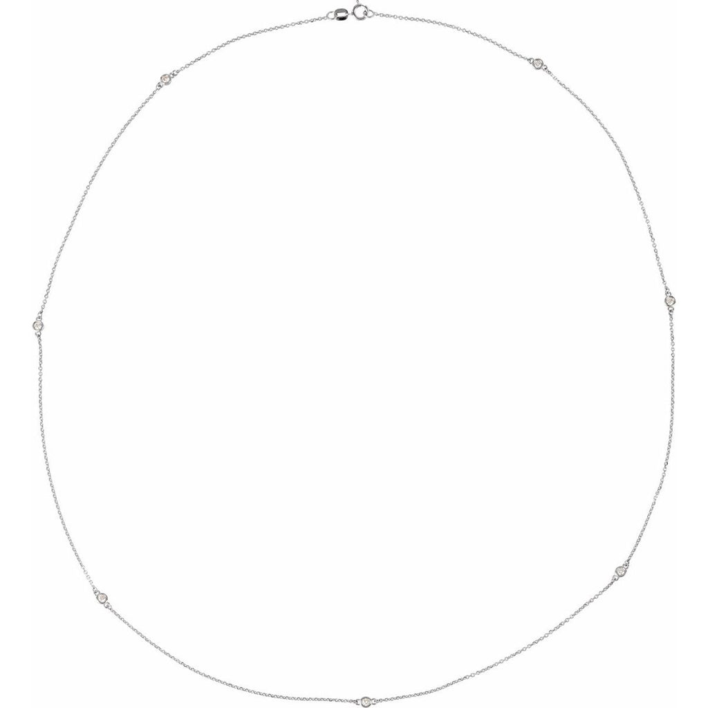 1 3/4 CTW Natural Diamond 7-Station Necklace in 14k white gold