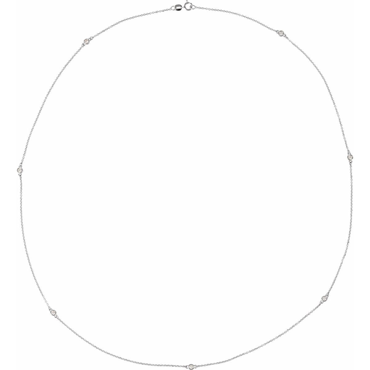 1 3/4 CTW Natural Diamond 7-Station Necklace in 14k white gold